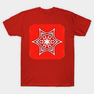 Bright Red Kaleidoscope Pattern (Seamless) 4 T-Shirt